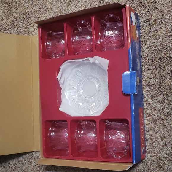 SOGA Fairmont Cup & Saucer 6 Place Set Clear Glass Belle - Picture 2 of 8